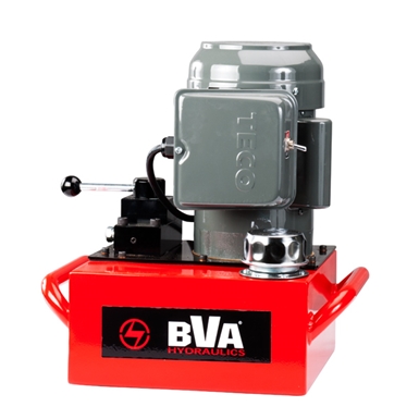 BVA Hydraulics Electric Pumps with Locking Manual Valves for Single Acting Cylinders PE30M3L02A