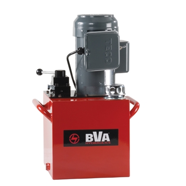 BVA Hydraulics Electric Pumps with Locking Manual Valves for Single Acting Cylinders PE50M3L05A